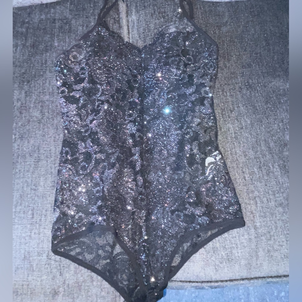Fashion nova glitter lace body suit